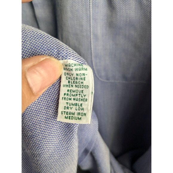 Vintage Lauren Ralph Lauren Oxford Shirt Size 15.5 Button Down Micro Herringbone - Picture 10 of 11